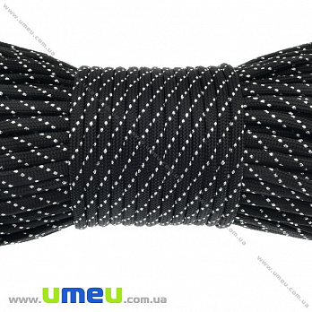 Шнур паракорд семіжільний меланж 4 мм, Чорний (LEN-012239)
