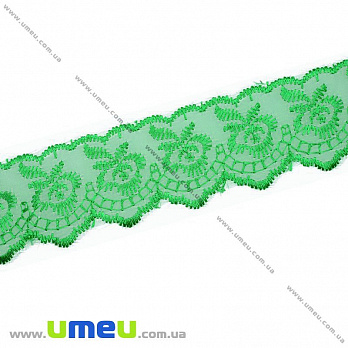 Мереживо органза Яблучко, 40 мм, Зелене (LEN-010438)