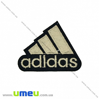 Термоаплікація Adidas, 5,5х4,5 см, Бежева (APL-029966)