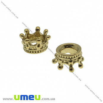 Намистина з нержавіючої сталі Корона, 10,5х6 мм, Золото (STL-035090)