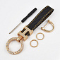 Брелок, 13х3,5 см, Чорний, Штучна шкіра, Золото (OSN-058507)