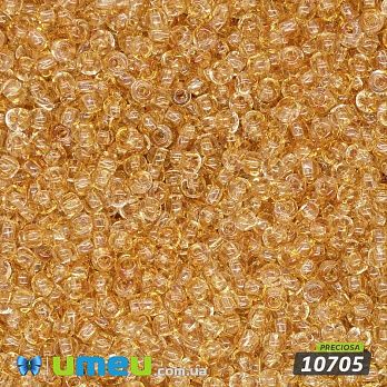 Бісер чеський №100/10705, Бурштиновий, Прозорий, 10/0 (BIS-043988)