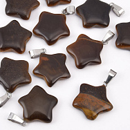 Підвіска Зірка, Натур. камінь Тигрове око, 23х20 мм (POD-031867)