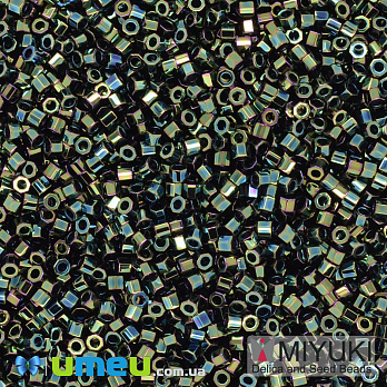 Бісер японський Miyuki Delica Cut 11/0 DBC0003, Ірис зелений (BIS-040095)