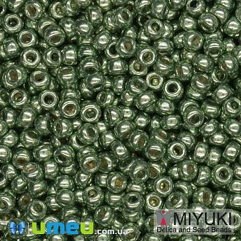 Бісер японський Miyuki круглий RR 11/0 №4215 Duracoat Galvanized, Зелений (BIS-045706)