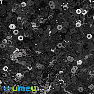 Паєтки Італія круглі плоскі, 2 мм, Чорні №9919 Nero Metal (PAI-039953)