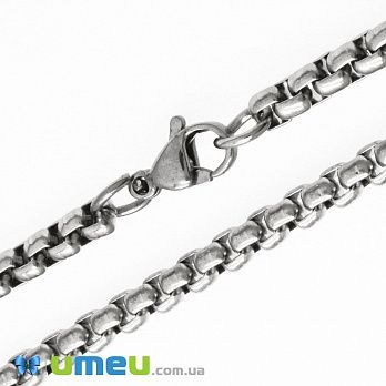 Основа на шию з нерж. ст., Темне срібло, 4 мм, 70 см (STL-049637)