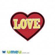 Термоаплікація Love, 6,5х6 см, Червона (APL-047665)
