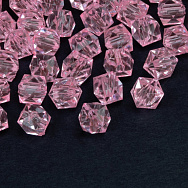 Намистини для сумок ОПТ Акрилові, Куб гранований, 8х7,5 мм, Рожеві (BUS-059926)