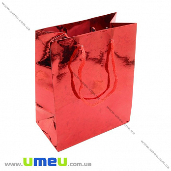 Подарочный пакет, 14х11х6,5 см, Красный (UPK-013806)