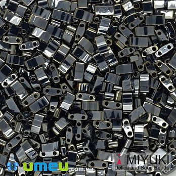 Бисер японский Miyuki HALF TILA №464, 5х2,3 мм, Мокрый асфальт (BIS-046075)