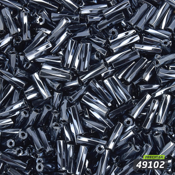 Бісер чеський Стеклярус 3, №49102, Мокрий асфальт скручений, 7 мм (BIS-058914)