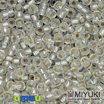 Бісер японський Miyuki круглий RR 10/0 №01, Сріблястий (BIS-036709)