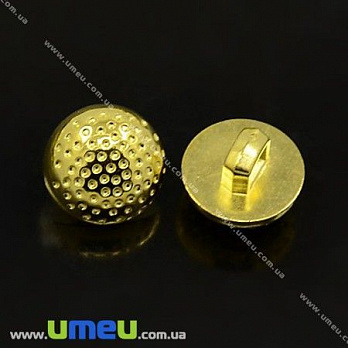 Гудзик пластиковий на ніжці Круглий, 12 мм, Золотистий (PUG-012909)