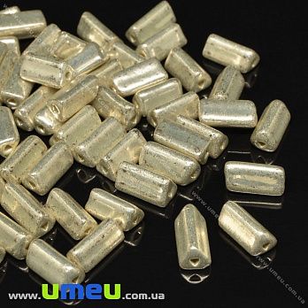 Бусина чешское стекло Preciosa Triangles 9х4,5 мм, №01, Серебристая мет. (BUS-036371)