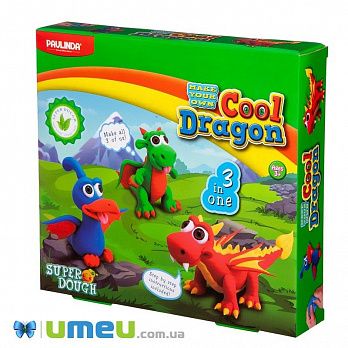 Маса для ліплення Paulinda Super Dough Cool Dragon Дракони 3 в 1 (DIF-043547)