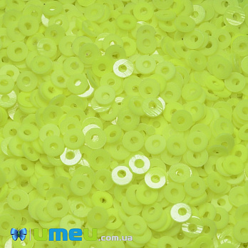 Паєтки Індія круглі плоскі, 3 мм, Жовті (PAI-037602)