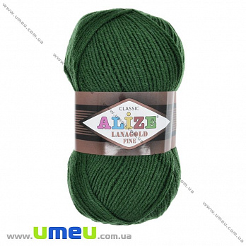 Пряжа Alize Lanagold Fine 100 г, 390 м, Зеленая 118 (YAR-025394)