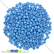 Бісер китайський великий, 6/0, Блакитний натуральний, 4 мм (BIS-018298)