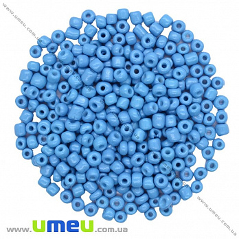 Бісер китайський великий, 6/0, Блакитний натуральний, 4 мм (BIS-018298)