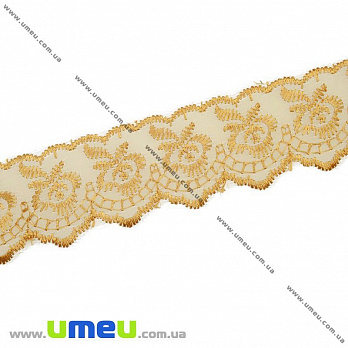 Мереживо органза Яблучко, 40 мм, Бежеве (LEN-014517)