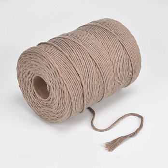 Шнур для макраме хлопковый, 2-3 мм, Крафт (LEN-063000)