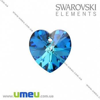 [Архів] Підвіска Swarovski Xilion 6228 Bermuda Blue, 10 мм, Серце (POD-002319)