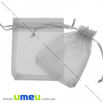 Подарочная упаковка из органзы, 10х12 см, Серая (UPK-009765)