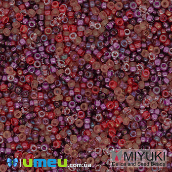 Бісер японський Miyuki круглий RR 15/0 №MIX18, Мікс бордовий (BIS-039805)