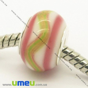 [Архів] Намистина PANDORA Lampwork, 13х9 мм, Біла, Срібло (BUS-006921)