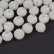 Намистини пластикові Ожина, Круглі Перли, 12 мм, Білі (BUS-059617)