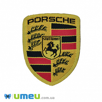 Термоаплікація Porsche, 5,5х5 см, Золотиста (APL-038271)