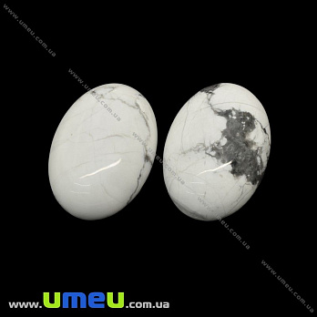 Кабошон нат. камінь Говлит, Овал, 25х18 мм (KAB-009427)