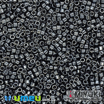 Бісер японський Miyuki Delica 11/0 DB001, Гематит (мокрий асфальт) (BIS-038857)