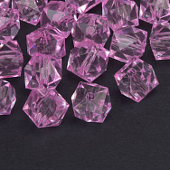 Намистини для сумок ОПТ Акрилові, Куб гранований, 11,5х10 мм, Рожеві (BUS-059943)
