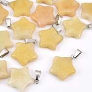 Підвіска Зірка, Натур. камінь Нефрит жовтий, 23х20 мм (POD-031870)
