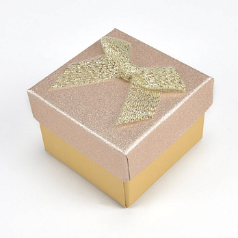 Коробочка Квадратна під колечко, 5х5х3,5 см, Золотиста (UPK-060586)