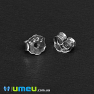 Заглушки для Пусети Срібло (925 проба) Колір платини, 4,5х4 мм (SER-042645)