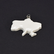 Підвіска Карта України з полімерної глини, 32х26 мм, Біла (POD-059388)