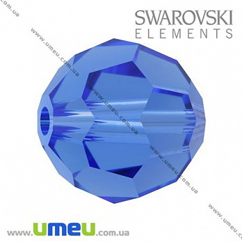 [Архів] Намистина Swarovski 5000 Sapphire, 10 мм, Гранована кругла (BUS-009900)