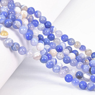 Намистини Агат блакитний, Натур. камінь, 6 мм, Круглі, 38 см (BUS-060599)