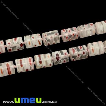 [Архів] Намистина Lampwork бочонок, 12х10 мм, Прозора (BUS-003634)