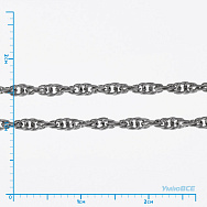 Ланцюг, Темне срібло, 2,5х1,5 мм (ZEP-056061)