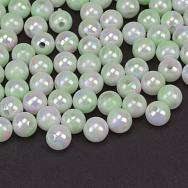 Намистини пластикові градієнтні, Круглі, 6 мм, Салатові (BUS-059554)