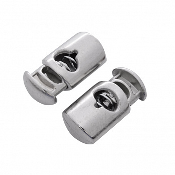 Фіксатор для шнура пластиковий на 1 отвір, 22х14х10 мм, Темне срібло (SEW-051935)