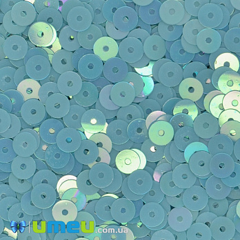 Паєтки Італія круглі плоскі, 4 мм, Блакитні №164 Light Blue Orientali (PAI-039108)