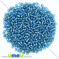 Бісер китайський середній, 8/0, Блакитний блискучий, 3 мм (BIS-026151)