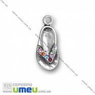 Підвіска з срібла 925 з кристалами Swarovski, тапочок, 20х8 мм (POD-002205)