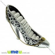 Підставка керамічна для кілець Туфелька, 14х5х11 см, Сіра (UPK-017845)