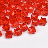 Намистини для сумок ОПТ Акрилові, Куб гранований, 8х7,5 мм, Червоні (BUS-059923)